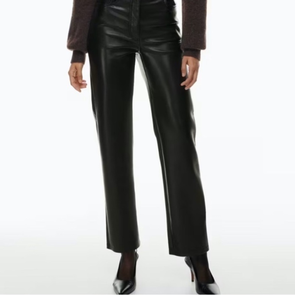 Wilfred/Aritzia Melina Black Faux Leather Pants | Sz. 8
